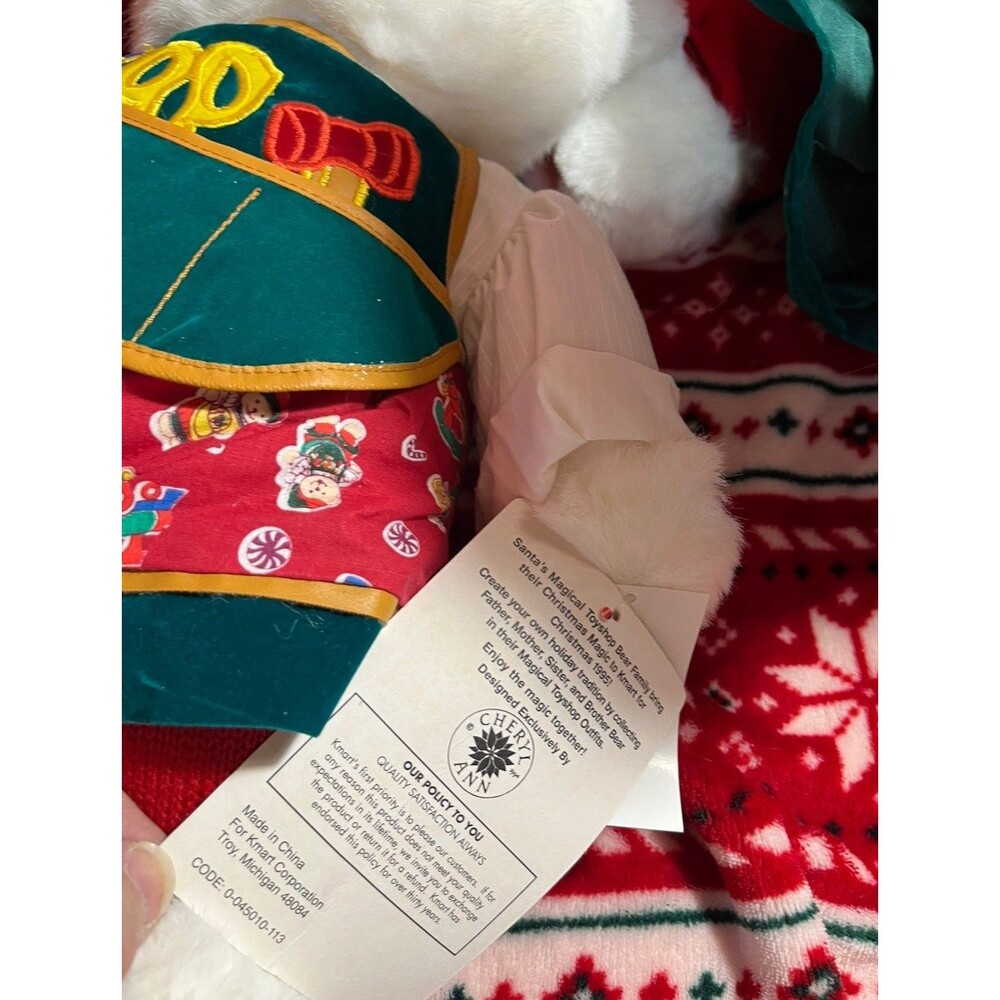 NEW Vintage Kmart CHRISTMAS BEAR Family Teddy Plush Velvet Stuffed 1993, 94, 95 - Picture 10 of 11